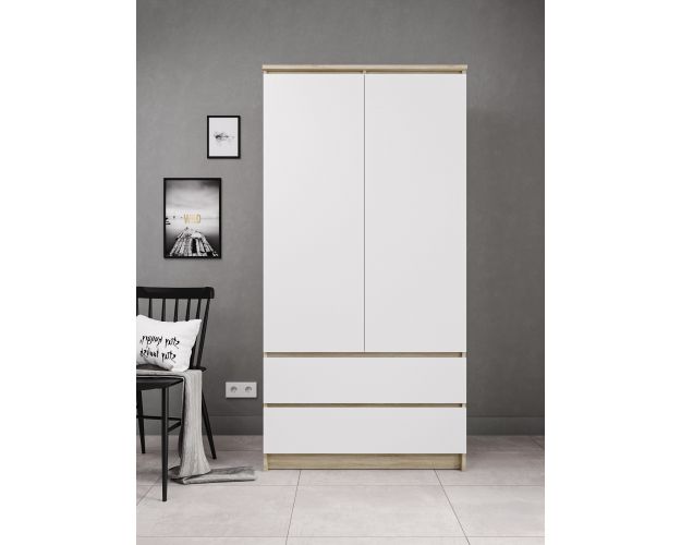 МС Мори Шкаф МШ 900.1 (МП/3) Сонома/Белый