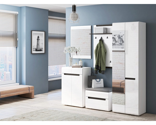 Панель вешалки Стокгольм белый глянец / венге