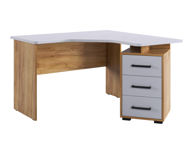 Стол компьютерный 1200 угловой Лайт-2 дуб крафт золотой / белый