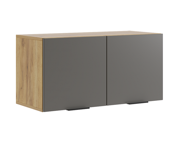 Шкаф двухдверный Бери К3 дуб крафт золотой / графит