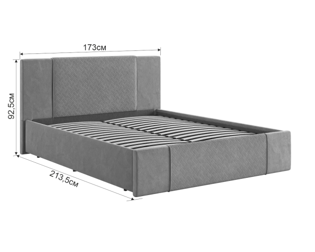 Кровать с основанием Хлоя 1600 латте (велюр)