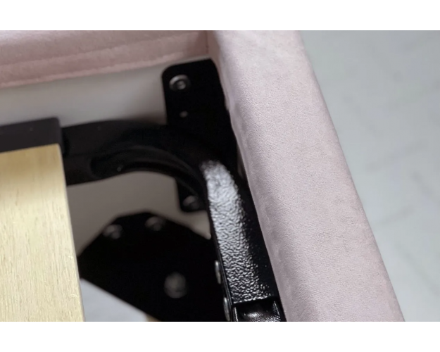 Кровать с основанием 900 Лео нежно-розовый / графит (велюр)