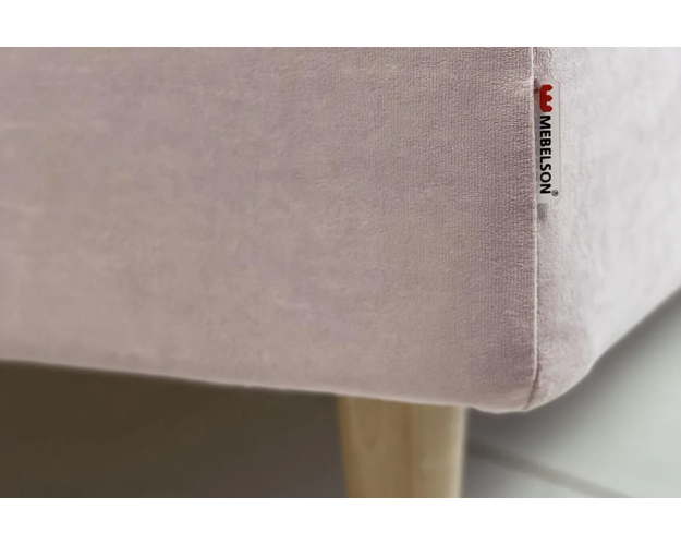 Кровать с основанием 900 Лео нежно-розовый / графит (велюр)