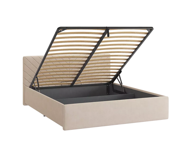 Кровать с подъемным механизмом 1600 Сандра 2 крем (велюр)