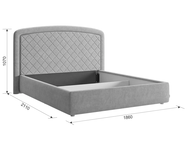 Кровать с основанием Сильва 2 1600 сосна (велюр)