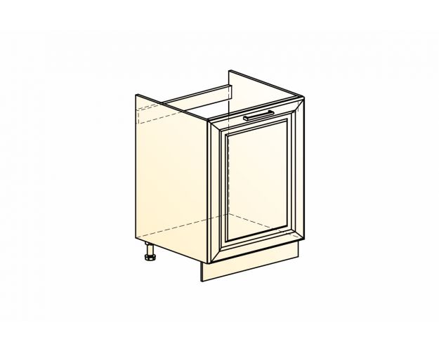 Монако Шкаф рабочий под мойку L500 (1 дв. гл.) (Белый/Дуб европейский матовый)