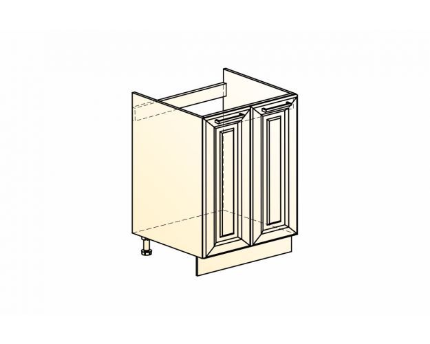 Монако Шкаф рабочий под мойку L600 (2 дв. гл.) (Белый/Мрамор фицрой матовый)