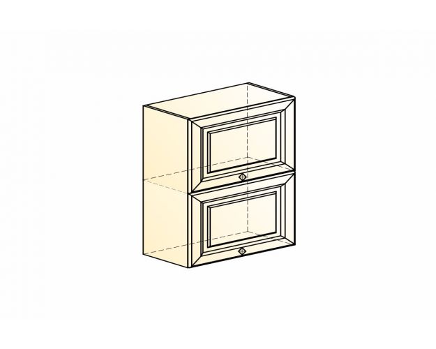 Монако Шкаф навесной L500 Н720 (2 дв. гл. гориз.) (Белый/Мрамор фицрой матовый)