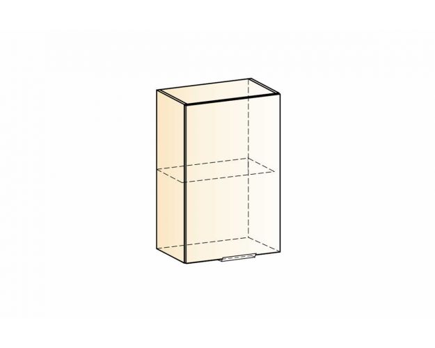 Стоун Шкаф навесной L450 Н720 (1 дв. гл.) (белый/белая скала)