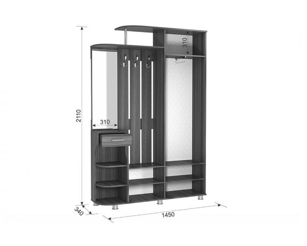 Прихожая Барселона-2 ясень шимо темный