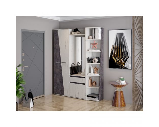 Аида Люкс Прихожая (Дуб Эльза/Дуб Эльза/Бетон)