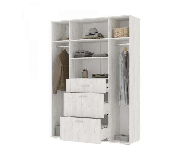 Шкаф четырехдверный Нельсон-3 дуб крафт белый