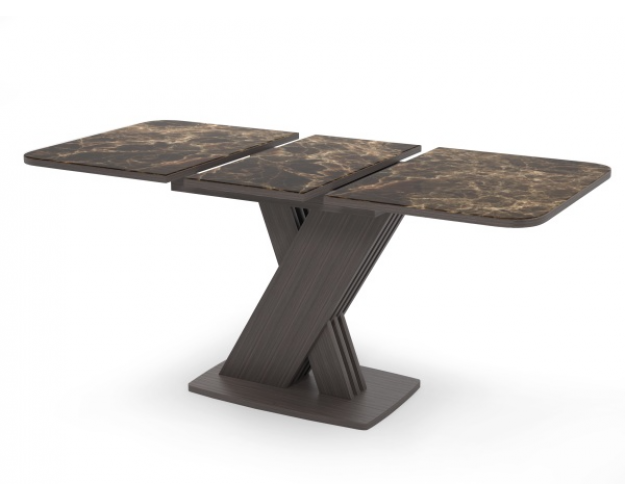 Стол раздвижной Неаполь B1 мрамор коричневый / венге