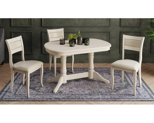 Стол обеденный Валенсия S-182 слоновая кость