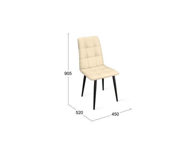 Стул «Аспен» К1С Черный муар/Кожзам Polo Cream