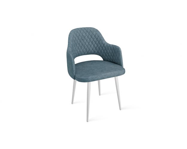 Стул «Калипсо» К1К Белый/Микровелюр Duna Dustry Blue