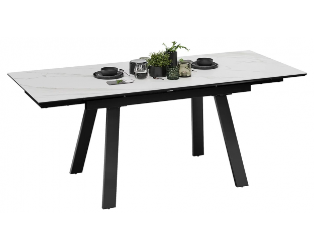 Стол обеденный Дэкстон тип 1 черный муар / белый мрамор
