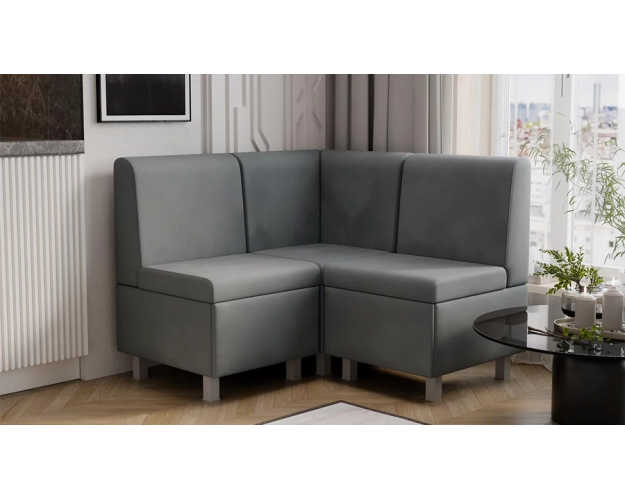 Диван угловой Каир ГН №4 исп.2 велюр Camaro 18 серый