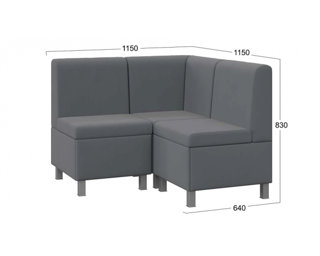 Диван угловой Каир ГН №4 исп.2 велюр Camaro 18 серый