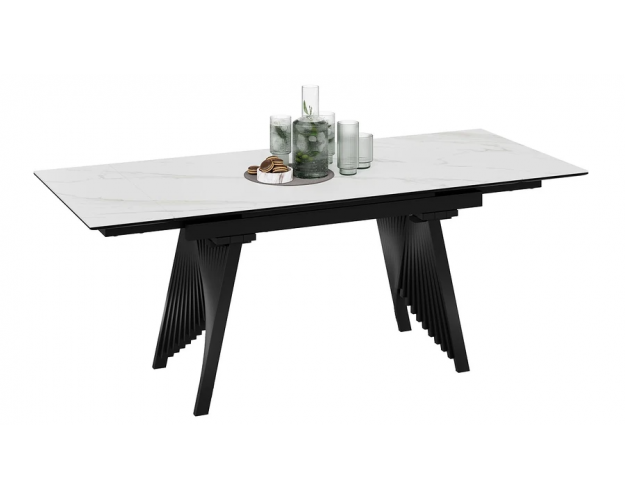 Стол обеденный Шелдон тип 1 черный муар / белый мрамор