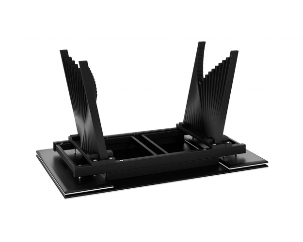 Стол обеденный Шелдон тип 1 черный муар / серый мрамор