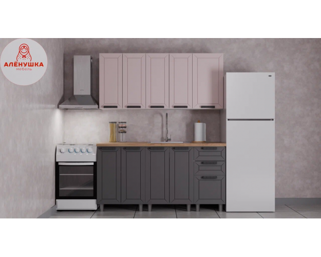 Кухонный гарнитур Лилия 1.6 кашемир / сталь	