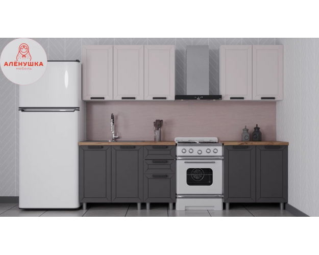 Кухонный гарнитур Лилия 2.0 кашемир / сталь