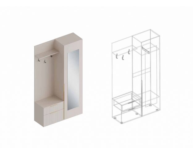 Прихожая с пеналом Тефия правая софт сантьяго / тефия